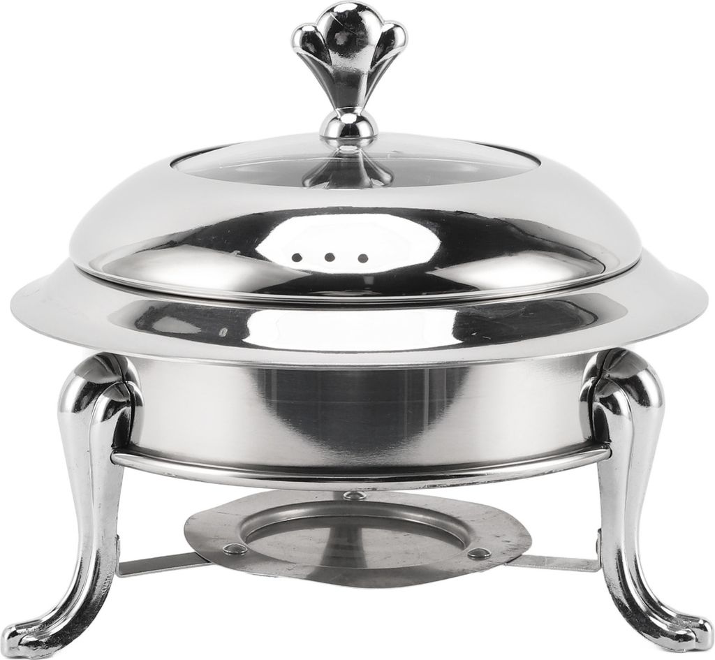 Chafing Dish Buffet Set Runde Buffet Warmer mit Deckel Edelstahl Kraftstoff Heizung Portable Catering Server für Hochzeit Bankett 20cm / 7.9in