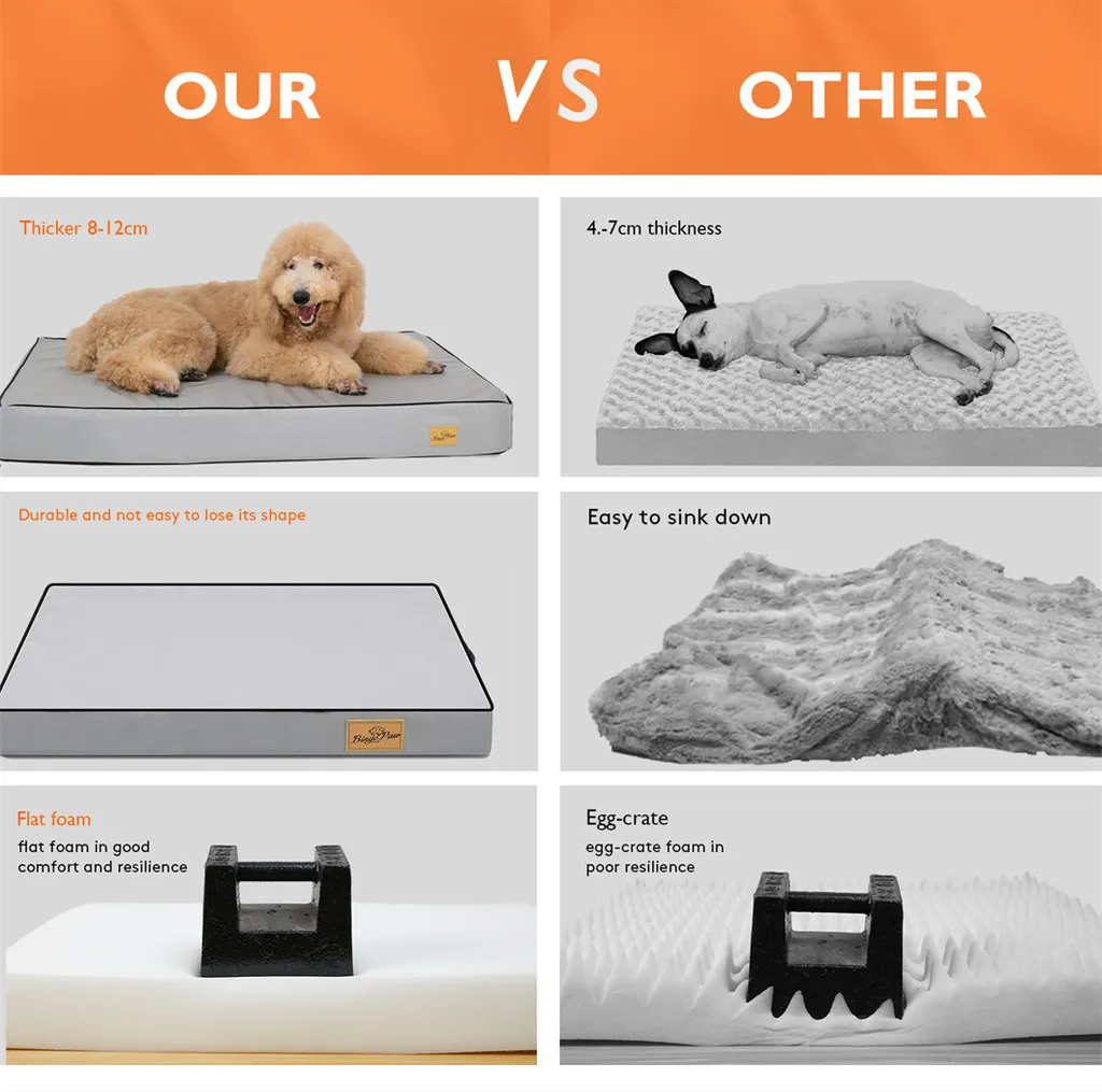 Lit pour chien lavable et résistant à l'eau avec mousse mémoire de forme - 12