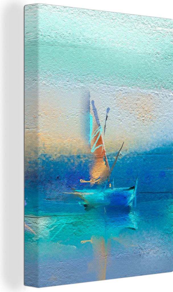 OneMillionCanvasses - Leinwandbilder - 90x140 cm, Gemälde - Ölfarbe - Boot - Abstrakt, Wandbilder Kunstdruck Wanddekoration - Foto auf Leinwand...