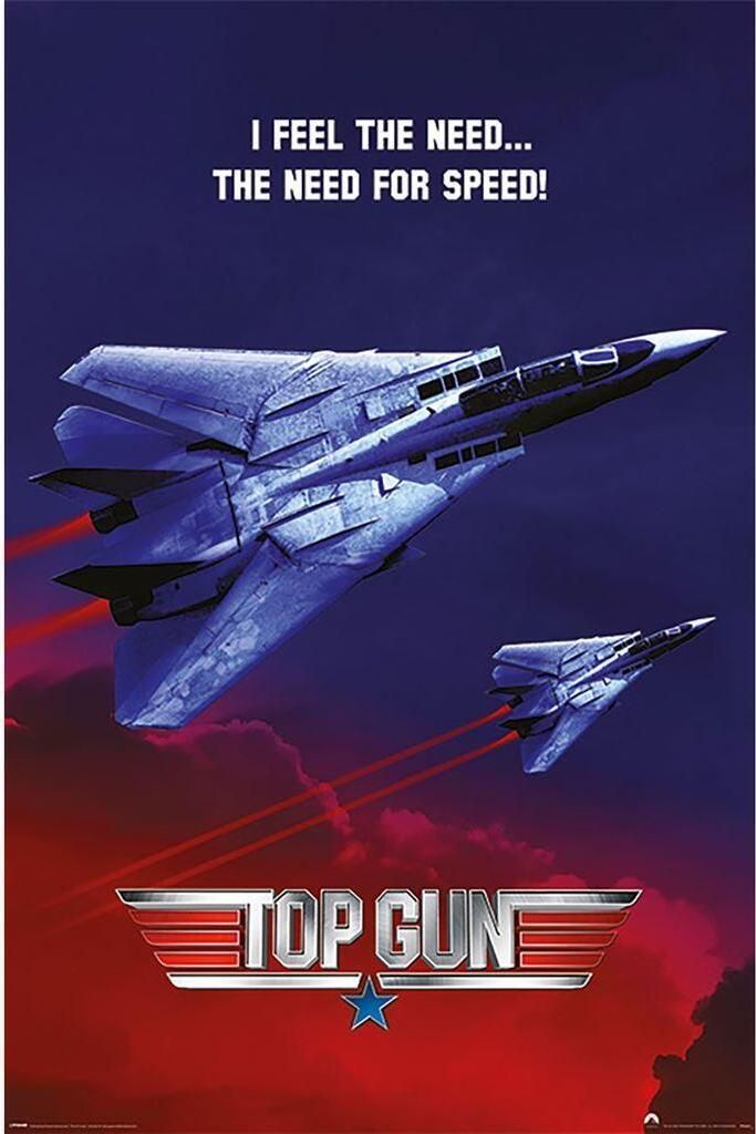 Top Gun - Poster "The Need For Speed" PM4067 (91,5 cm x 61 cm x 0,1 cm) (Blau/Rot/Weiß)