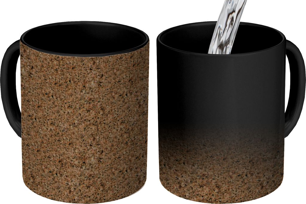 MuchoWow Zauber Tasse Zaubertasse Magic Granit - Stein - Design 350 ml Farbwechsel Becher Geschenk Geschenkidee - Magic-Tasse - Fototasse - Keram...