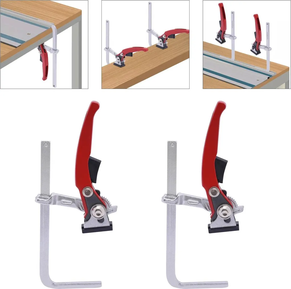Serre-joint rapide pour rail de guidage et table MFT en aluminium léger