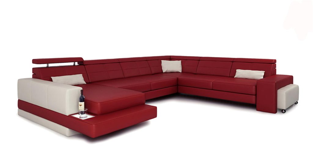 Design Couch Luxus Couchen Leder Sofa Sitz Eck Garnitur Polster Ecke Couch Weiss