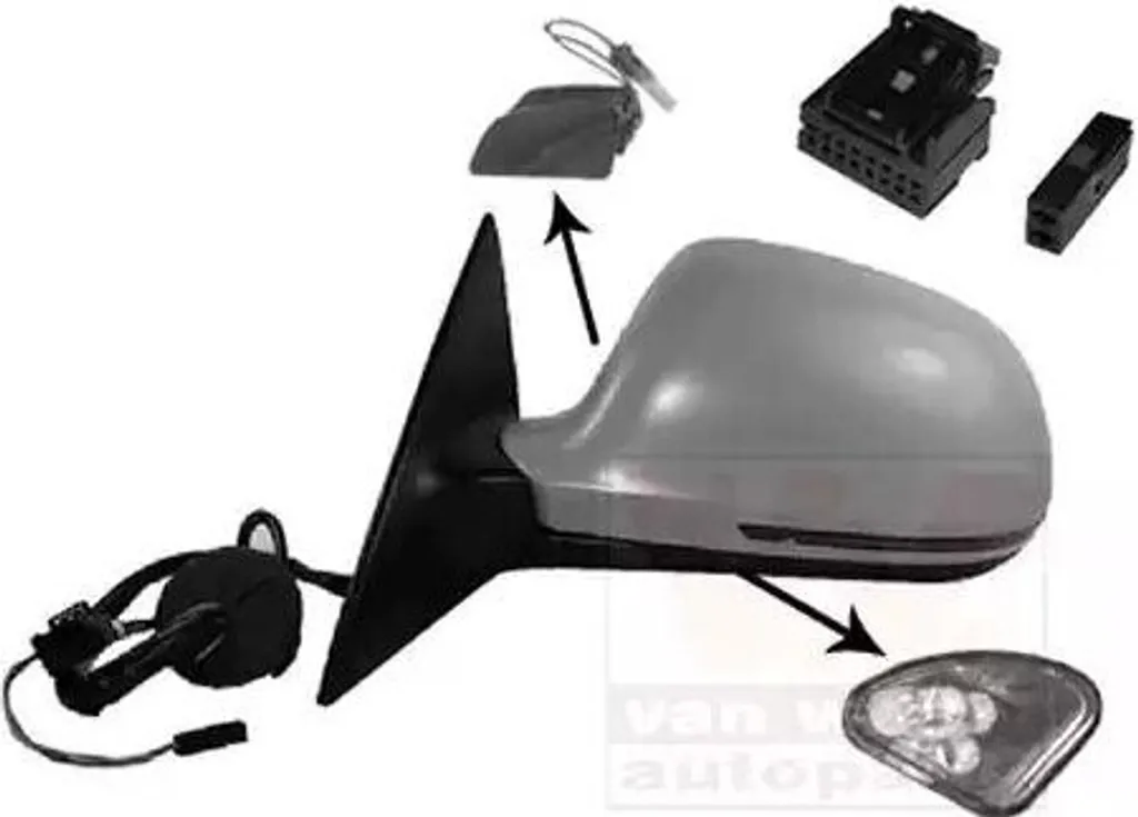 Rétroviseur 17-pôles VAN Wezel 0341817 HAGUS avec dégivrage pour Audi