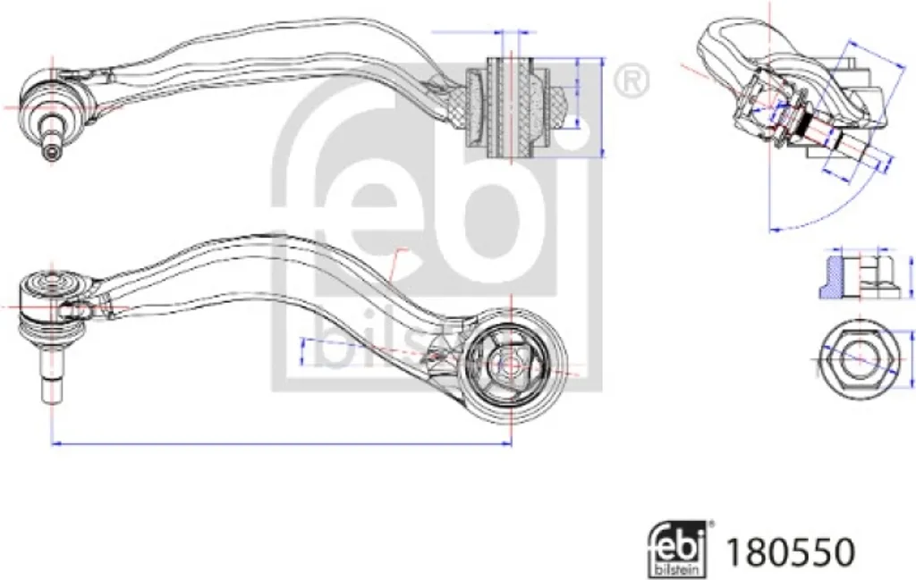 Bras de suspension FEBI BILSTEIN 180550 avant gauche inférieur