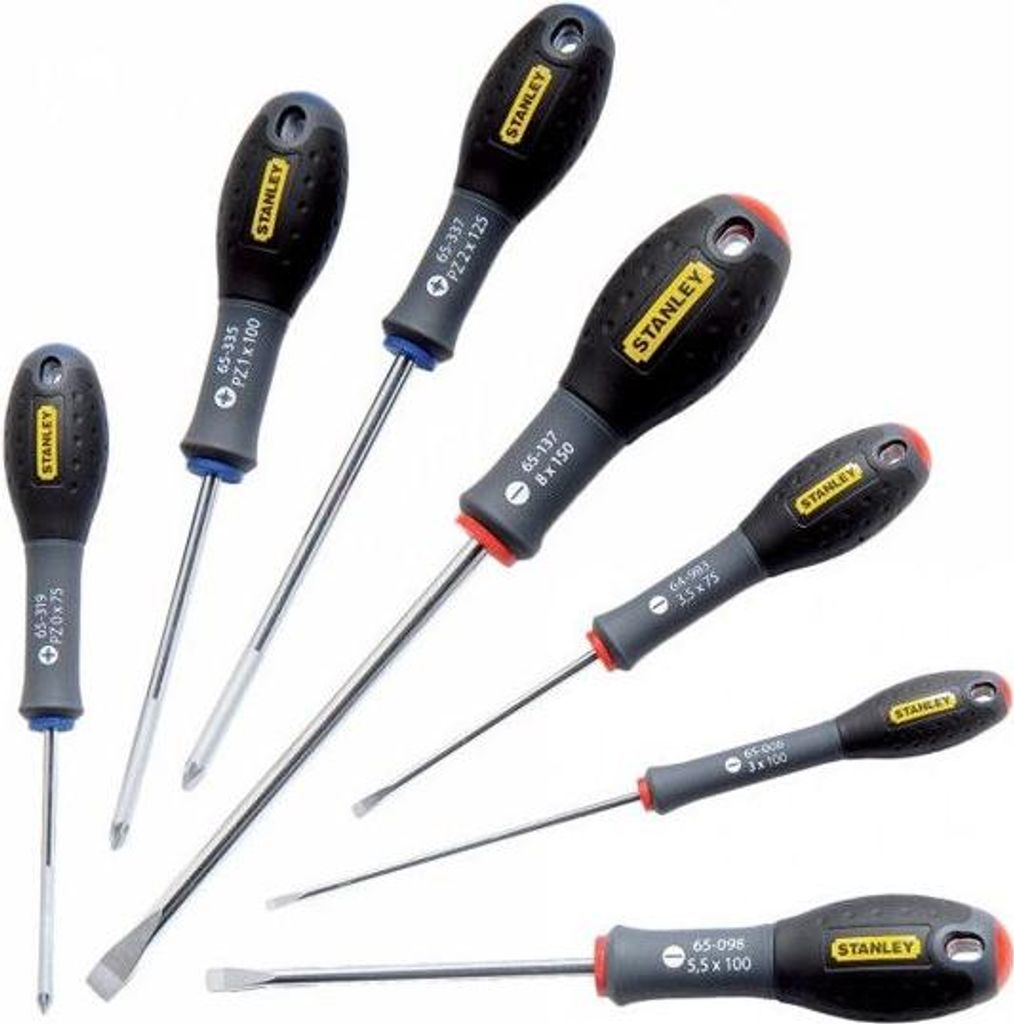 Schraubendreher Set STANLEY FATMAX, 7-teilig, Elektriker Mechaniker Pozidriv, Chrom Vanadium Stahl Klinge, 0-65-425