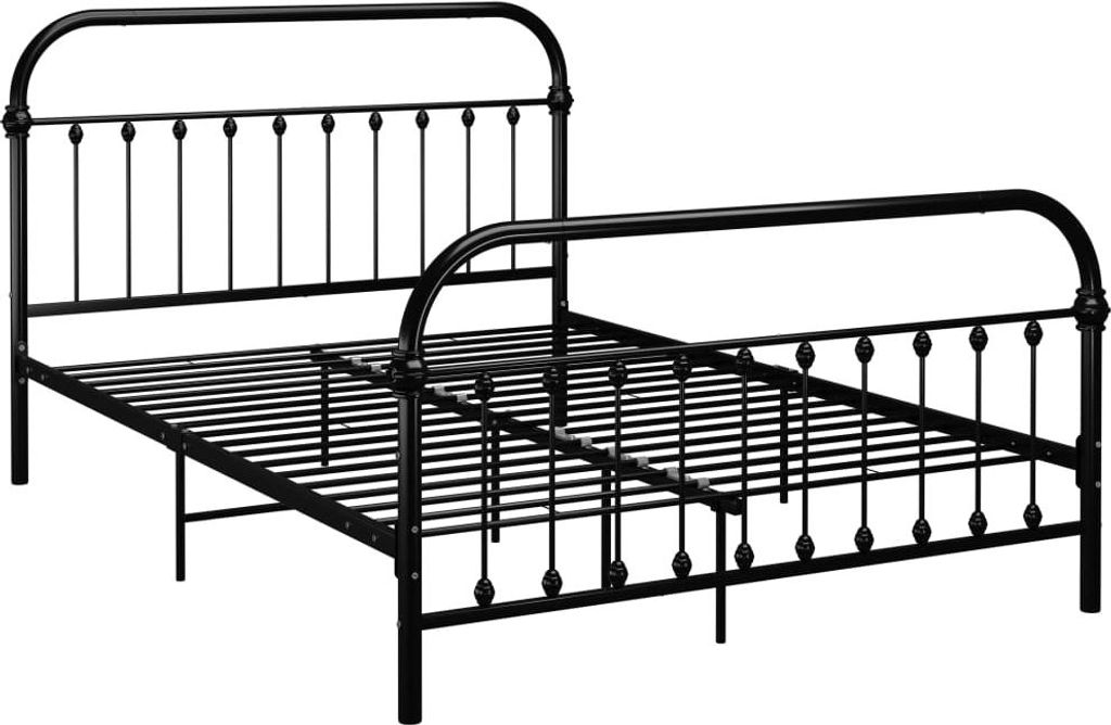 vidaXL Bettgestell Schwarz Metall 160×200 cm