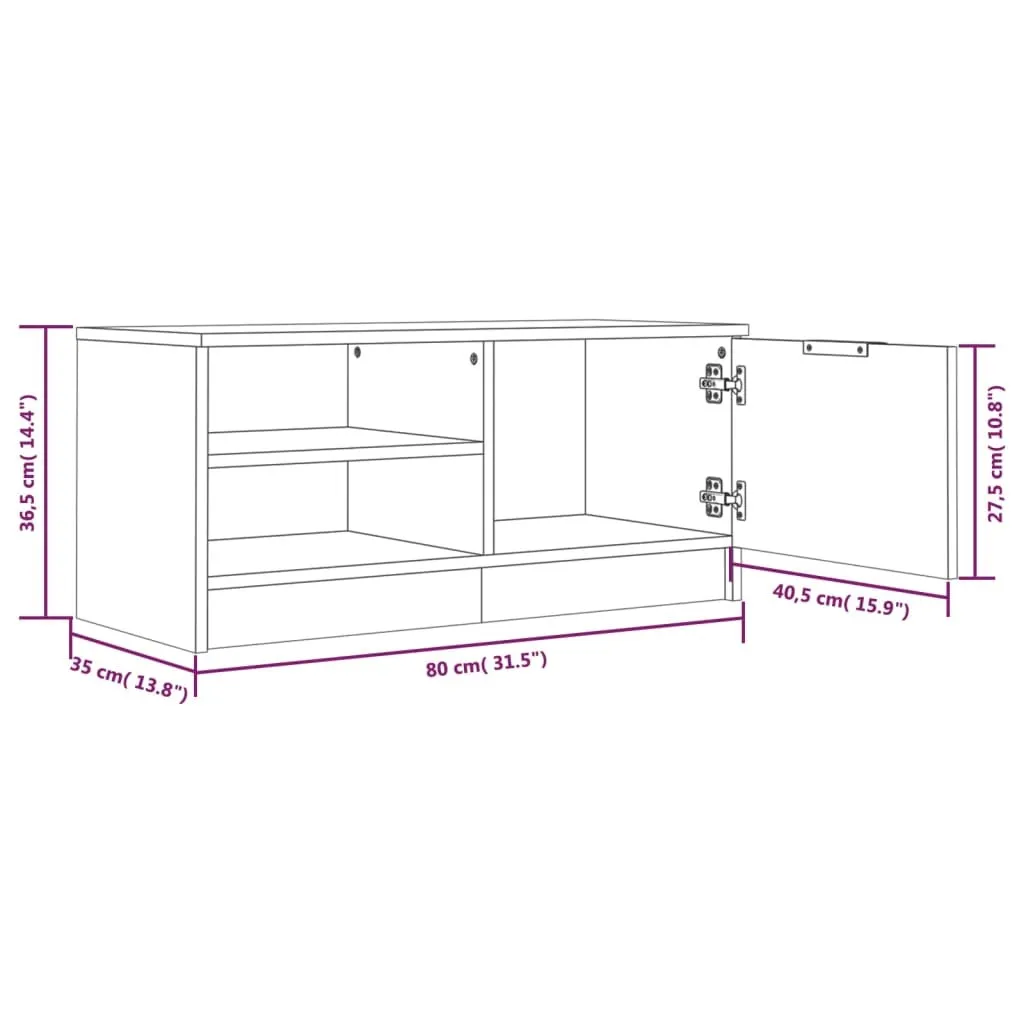 Supporto TV vidaXL 2 Pezzi 80x35x36,5 cm Bianco Lucido - Offerta - 10