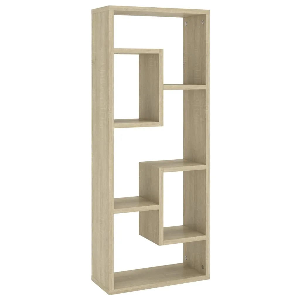 Scaffale a parete rovere Sonoma 36x16x90 cm materiale a base di legno