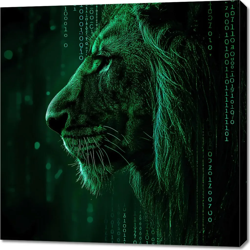 Image 90x90 cm Code de puissance en haute définition - Finition premium