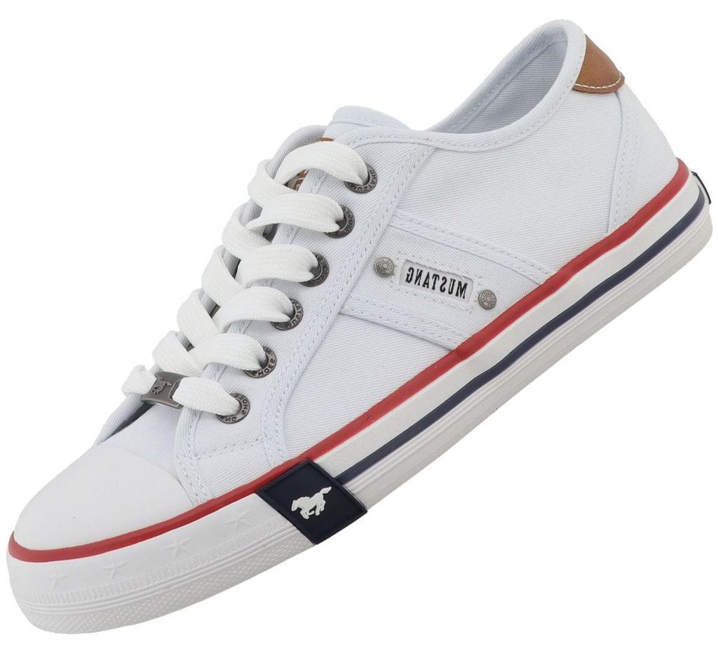 Mustang Damenschuhe sportlicher Schnürer Weiß Freizeit, Schuhgröße:36 EU