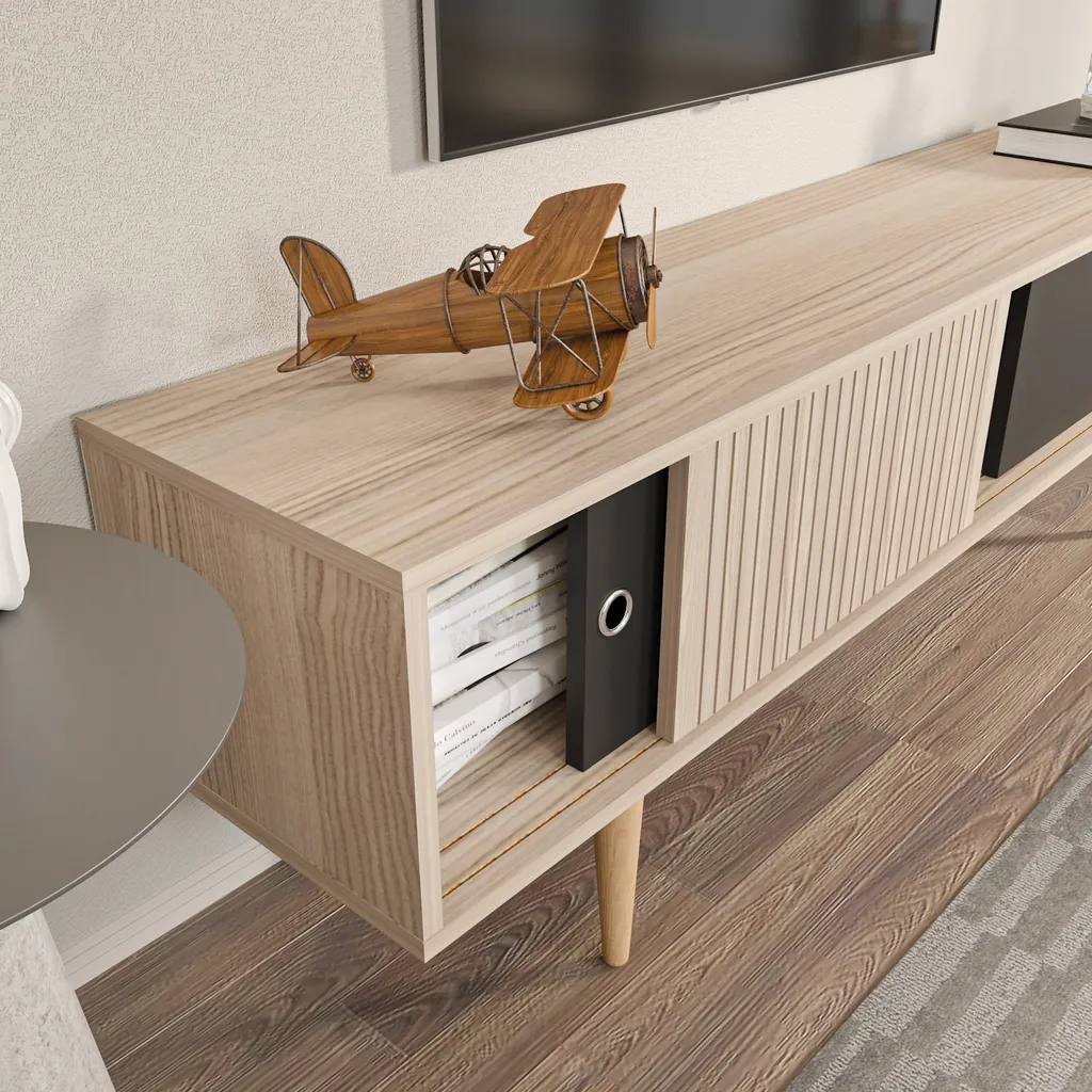 Meuble TV Large 160 cm Ecrin - Solution Gain de Place et Design Moderne - 4