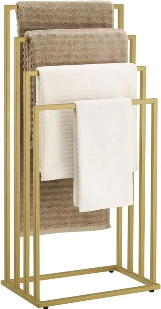 Porte-serviettes doré 4 barres : fini les serviettes humides au sol !