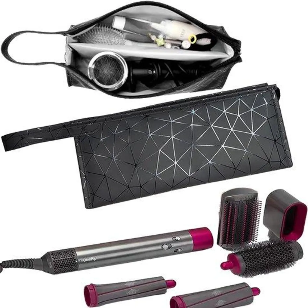 Set de coiffure complet double épaisseur noir pour voyage et domicile