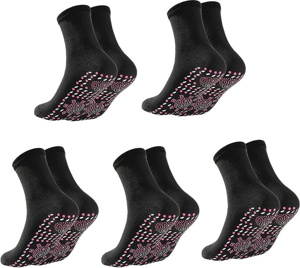 5 Paare Selbsterwärmende Socken, unisex Magnetfeldtherapie-Socken, Turmalin selbsterwärmend magnetisch socken, Winter Warme Massagesocken, zum Wa...