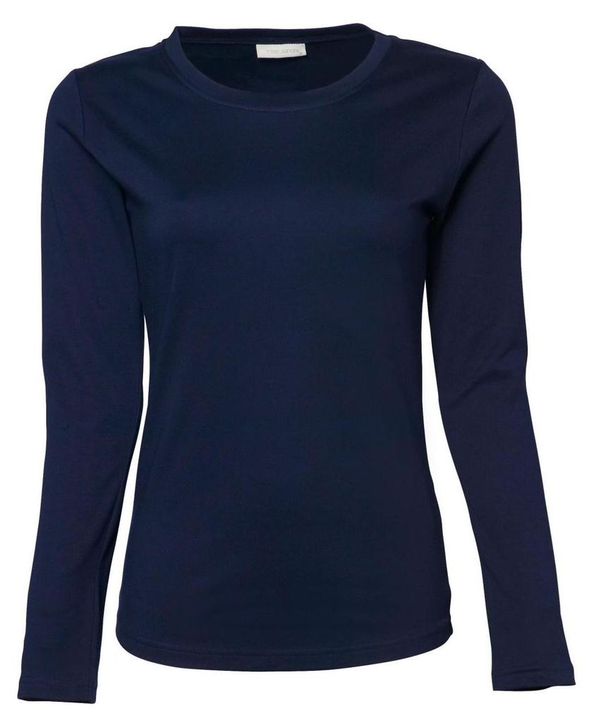 Tee Jays Damen Interlock Longsleeve / T-Shirt, Rundhalsausschnitt, Langarm FK911 (M) (Marineblau)