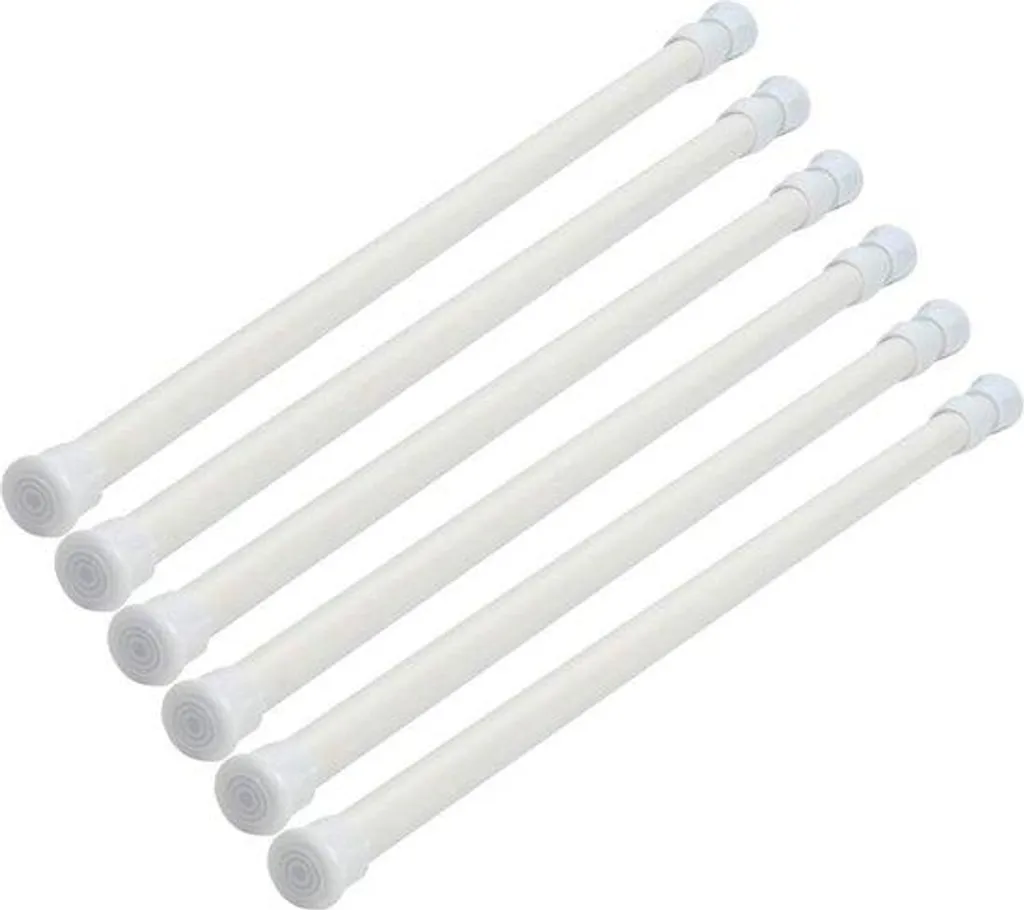 Tringle à rideaux télescopique blanche 6 pièces extensible sans perçage