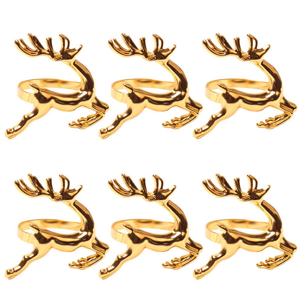 10 Gold Serviettenringe Blattform - 7x5cm Für Fest Produktbild-Vorschau 4