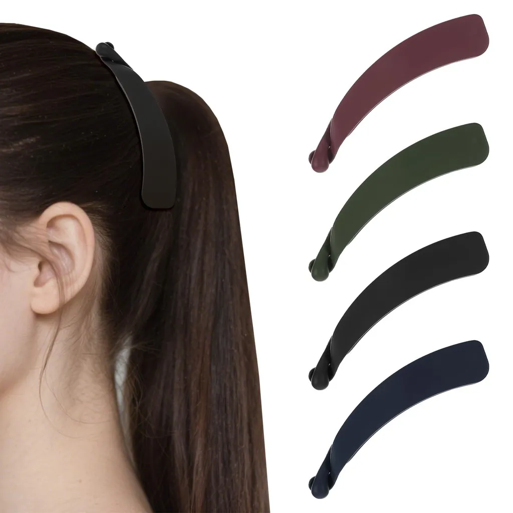 Lot de 4 Barrettes Banane pour Femme - Accessoires Cheveux Multicolores