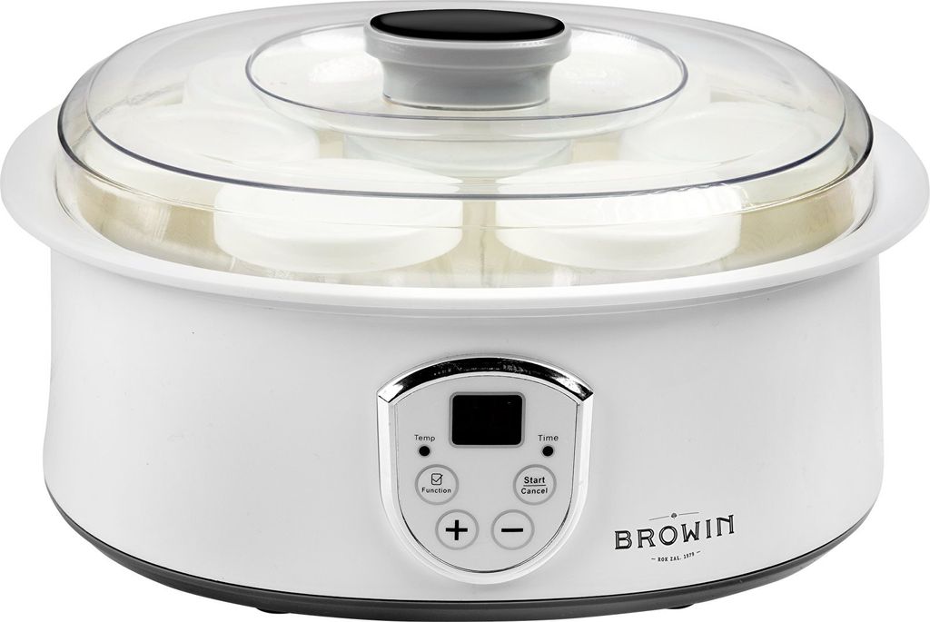 Browin 801015 Joghurtmaschine mit Thermostat und 7 Gläsern, 1,3 L, 20 W