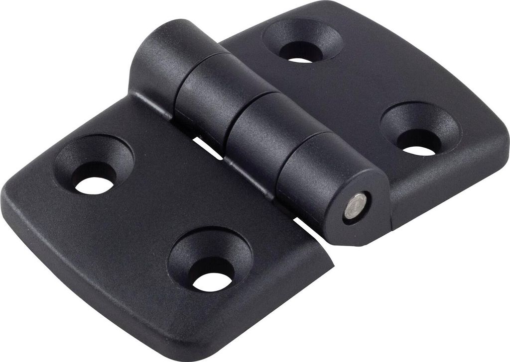 Fath Scharnier Kunststoff, Türband, Gelenk, Verbindungselement, robust, Edelstahlstift, schwarz, 48mm hoch, 52mm breit, für Flächenelemente und ...