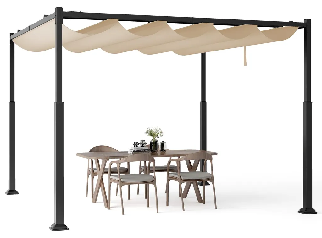 Pergola de jardin stable et résistante à l'hiver avec poteaux