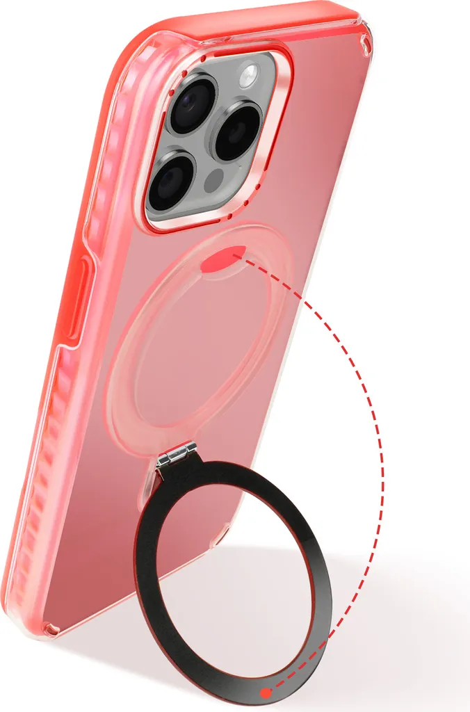 Custodia Avizar iPhone 15 Pro Max Rosso: MagSafe e Supporto Antiurto - 3
