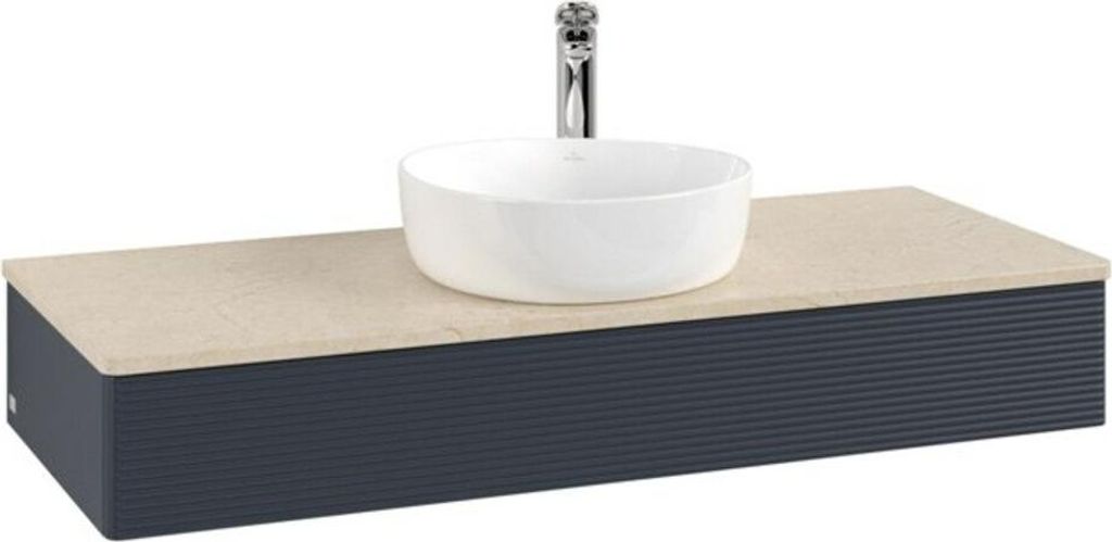 V&B Waschtischunterschrank mit Frontstruktur Antao 120x19x50cm, HL, WBP botti., md b m Lac