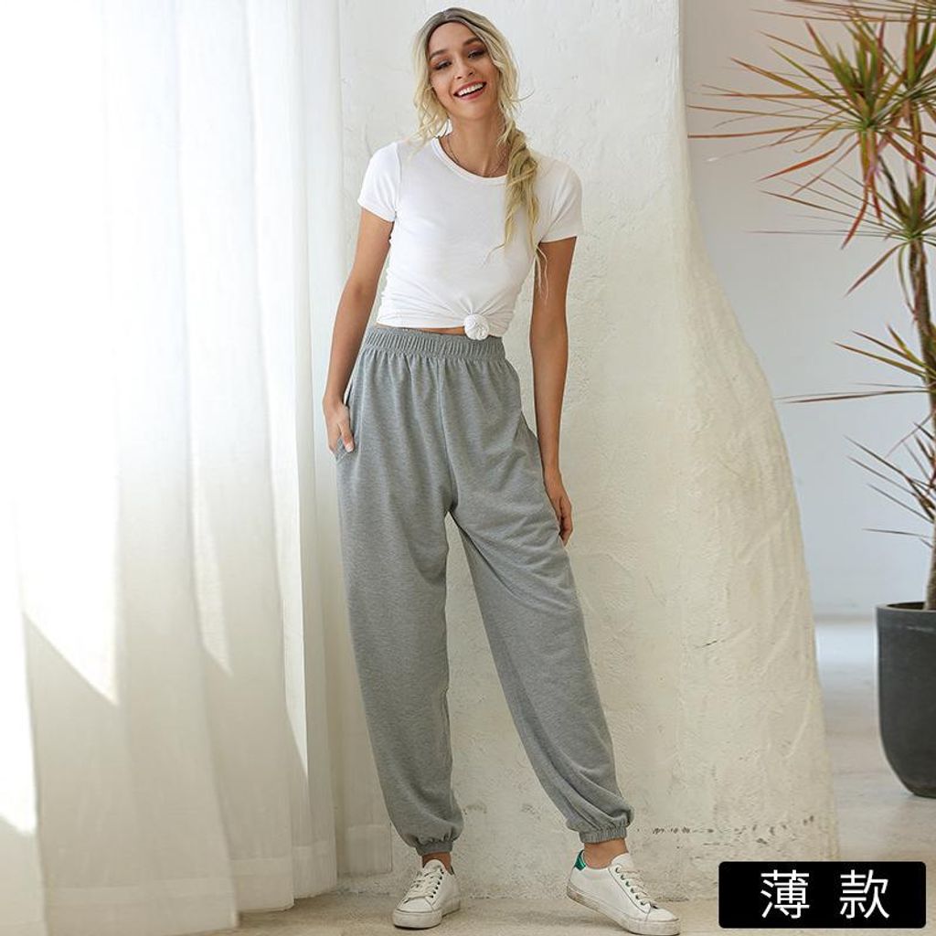 Noxi Amazon 2021 grenzüberschreitende europäische und amerikanische Kleidung vier Jahreszeiten zu Hause lässig Sport Basic lose Leggings 1631 D...