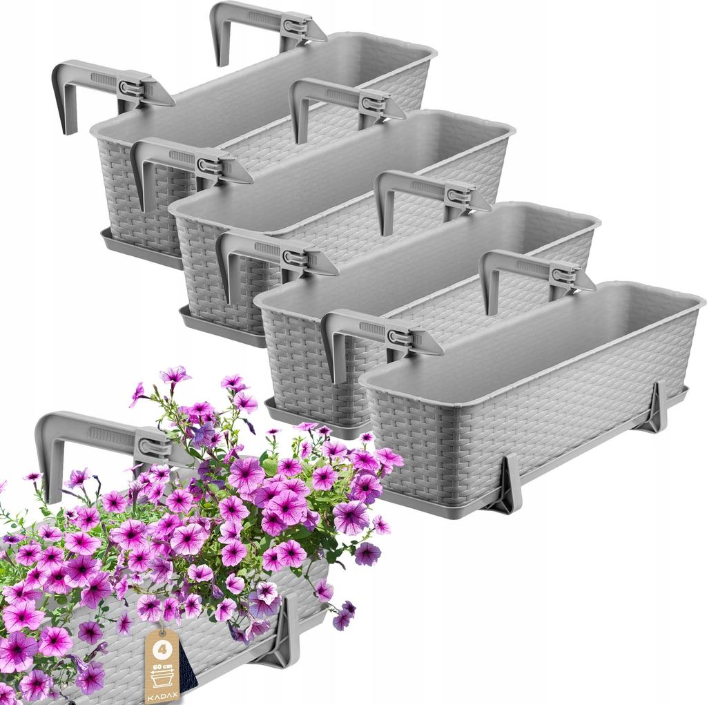 KADAX Blumentopf "Castro", Topf mit Griffen, 60cm, Hellgrau Produktbild 