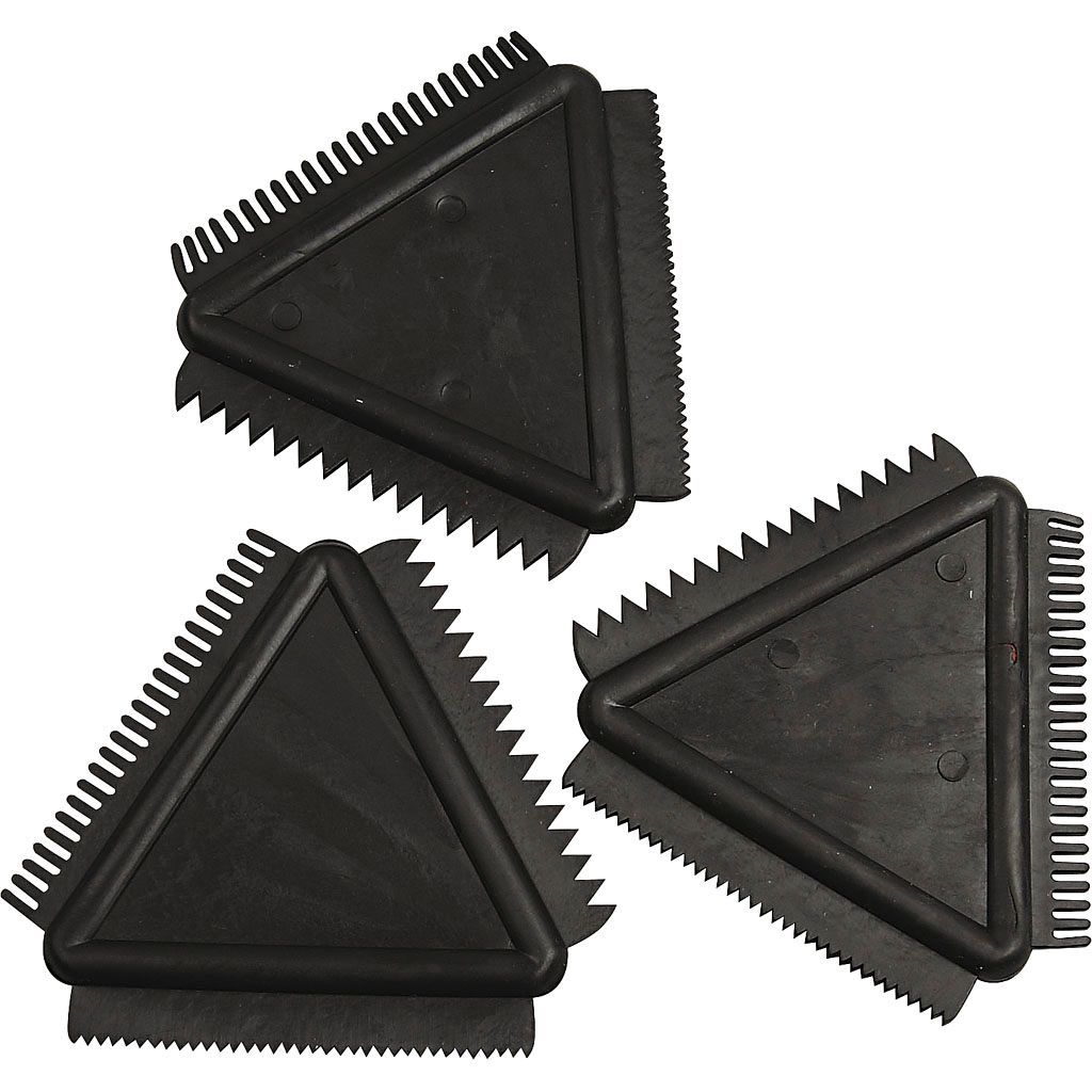Creativ Company strukturierter Gummikamm, Größe 9 cm, schwarz, 3 Stück 1 Box