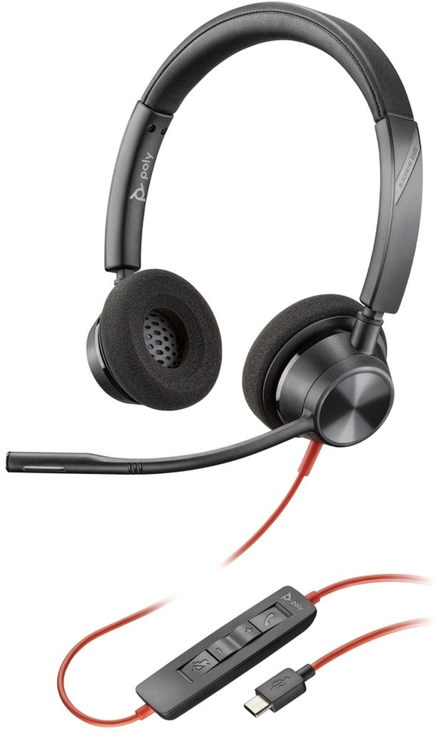 POLY Blackwire 3320 USB-C Headset, Kabelgebunden, Büro/Callcenter, 130 g, Kopfhörer, Schwarz