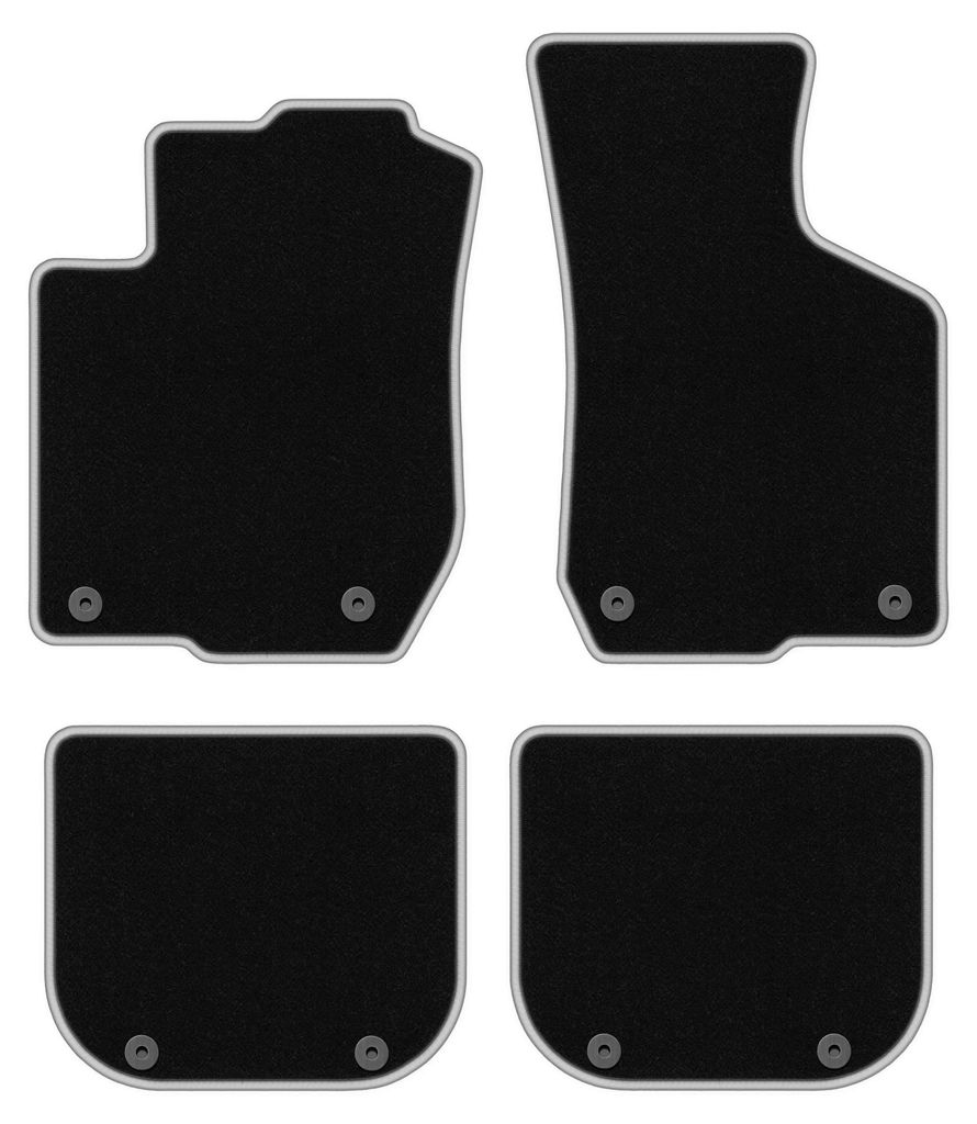 Fußmatten Automatten Velours Schwarz/Silber für Audi A3 8L Produktbild 