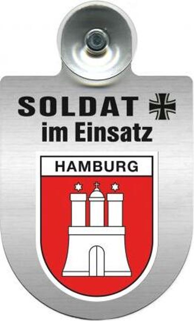 Einsatzschild mit Saugnapf - Soldat im Einsatz - incl. Regionenwappen 309392 Color - Region Bremen