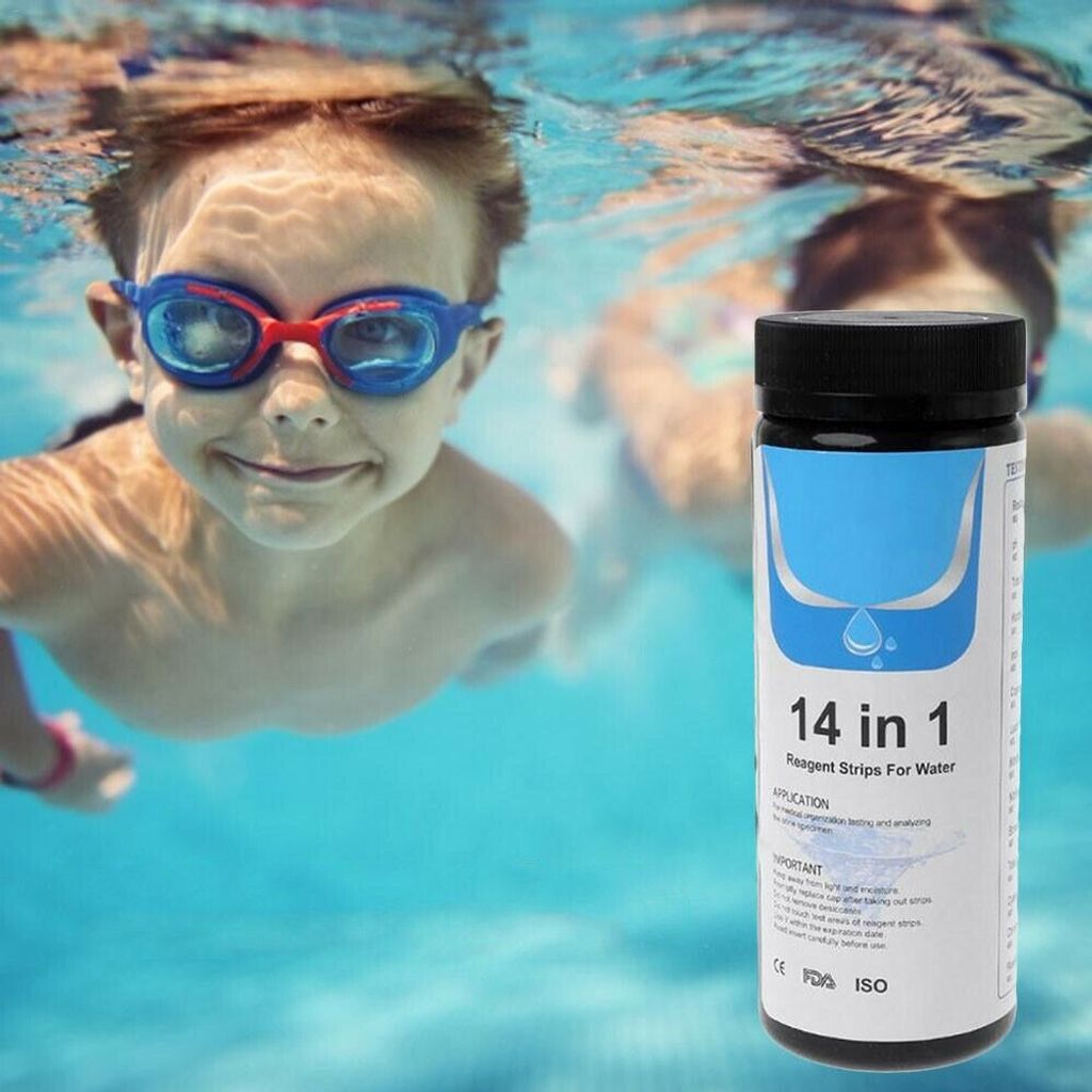 50x PH-Teststreifen Wassertester Chlor Brom Alkalinität Schwimmbad Pool  5 in 1 