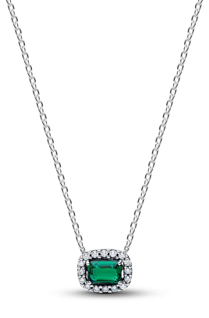 Collier PANDORA TIMELESS Pendentif Rectangulaire Vert 394503C01-45