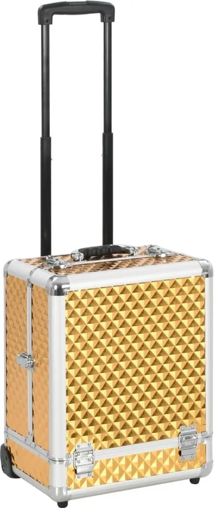 Valigia Trucco Oro Alluminio 35x29x45 cm | Beauty Case Trolley MUA
