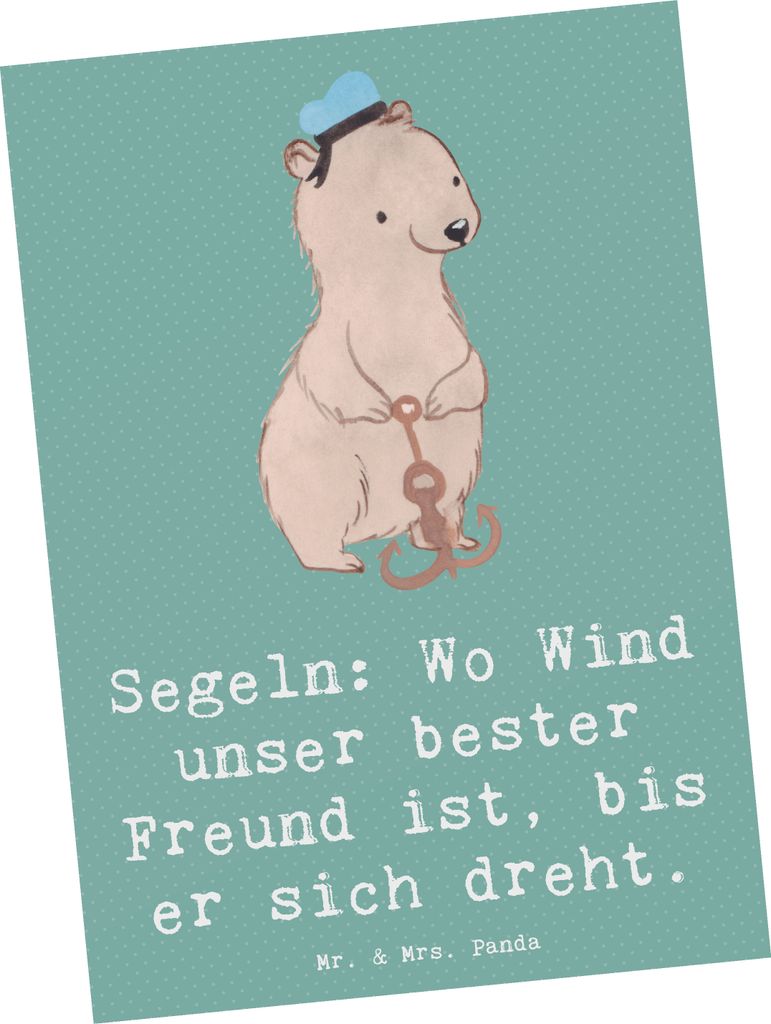 Mr. & Mrs. Panda Postkarte Segeln Windfreund - Meeresbrise - Geschenk, Sportart, Abenteuer, Teamsport, Grußkarte, Ansichtskarte, Postkarten, Sport...