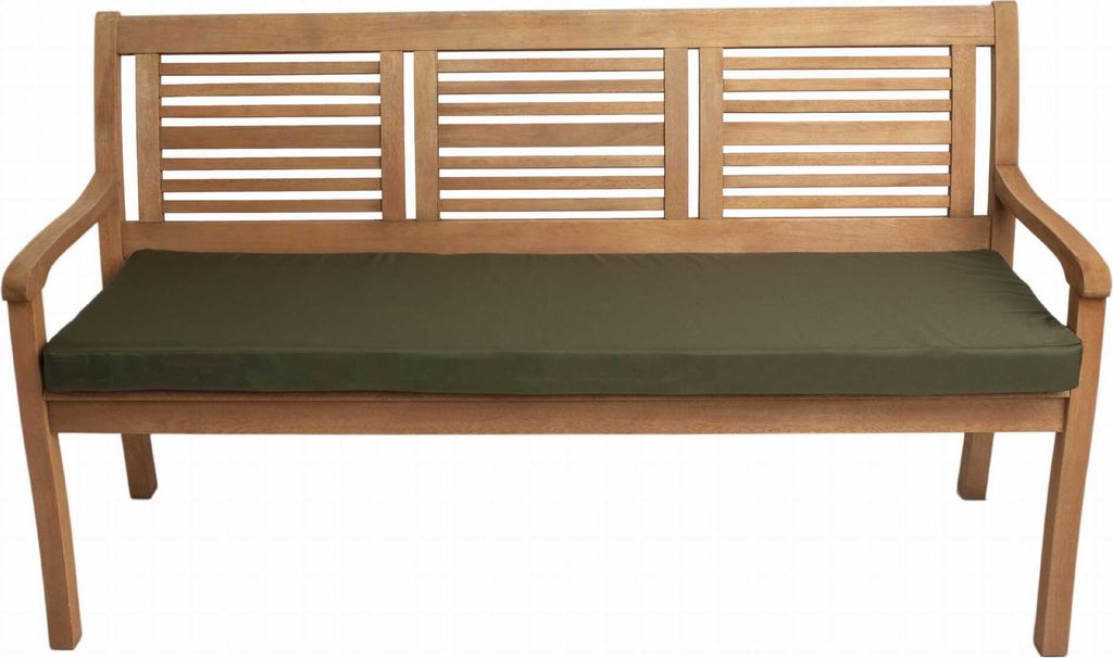 Bankkissen 130×60×7 cm grün – Sitzkissen für Gartenbank mit abnehmbarem Bezug, bequemes Polster für Outdoor & Terrasse