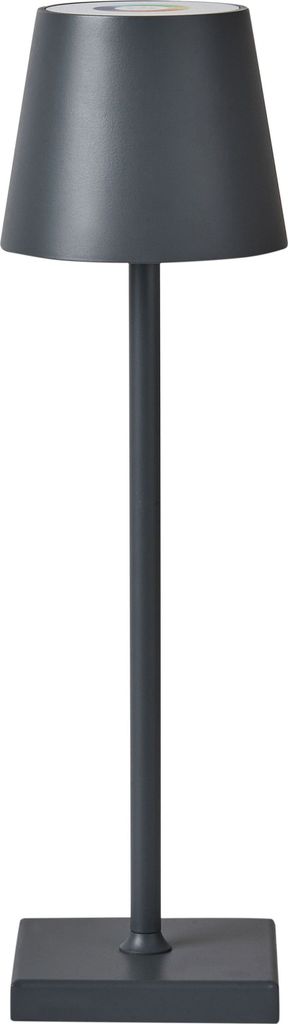 BELIANI Tischlampe Dunkelgrau Metall Kabellos Wiederaufladbar Akku Touch Funktion LED Dimmfunktion USB Indoor Outdoor Tischleuchte Schreibtischlampe