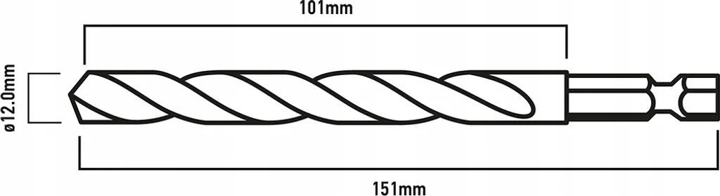 Punta HEX 12mm GRAPHITE - Acciaio HSS - Offerta Limitata Professionale