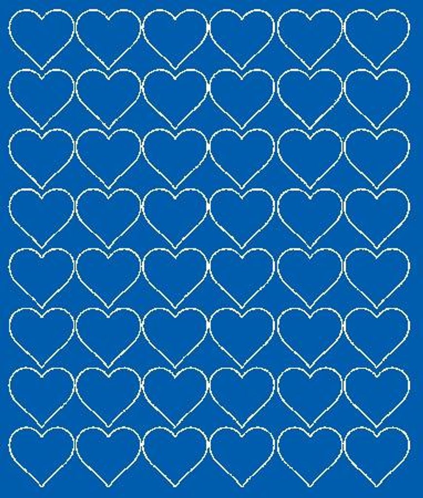 Valentinstag-Herzaufkleber, 3 cm, 48 Stück, blau matt