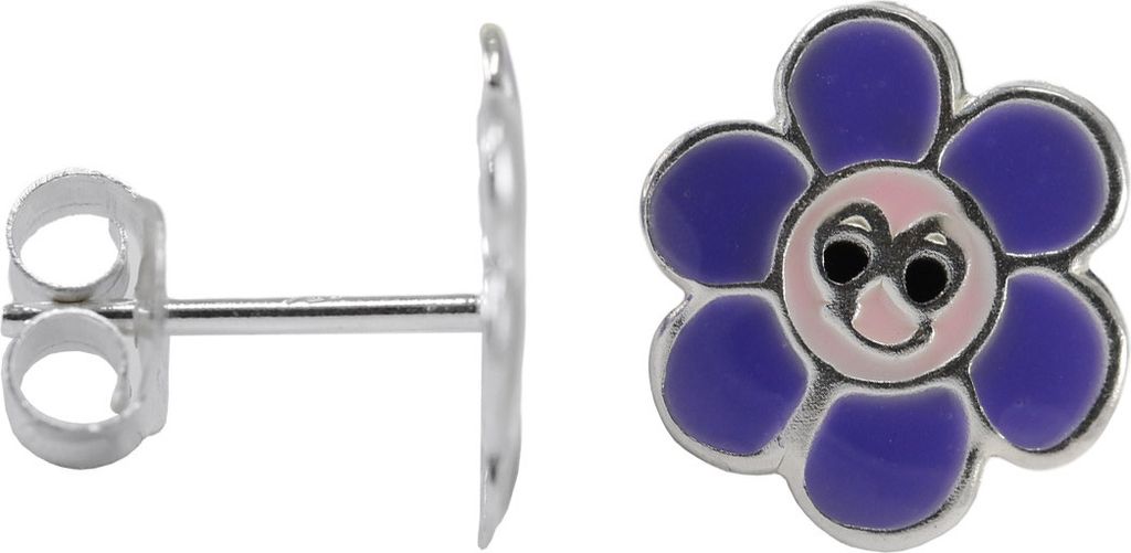 Ohrstecker 925 Sterling Silber lachende Blume