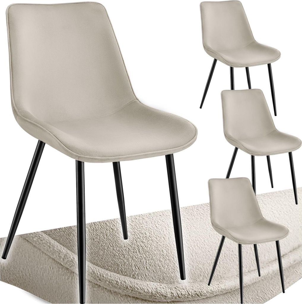 tectake® Set Stuhl Monroe gepolstert, in Samtoptik 48 x 59 Produktbild 