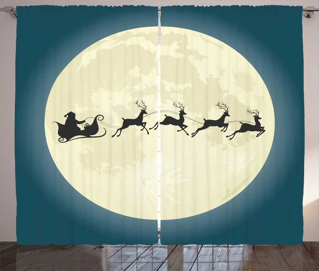 Tenda Rustica Natale ABAKUHAUS 280x175 | Soggiorno Chic Blu e Crema