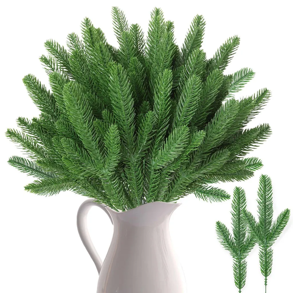 Aiguilles de pin artificielles lot de 50 pour couronnes de Noël DIY