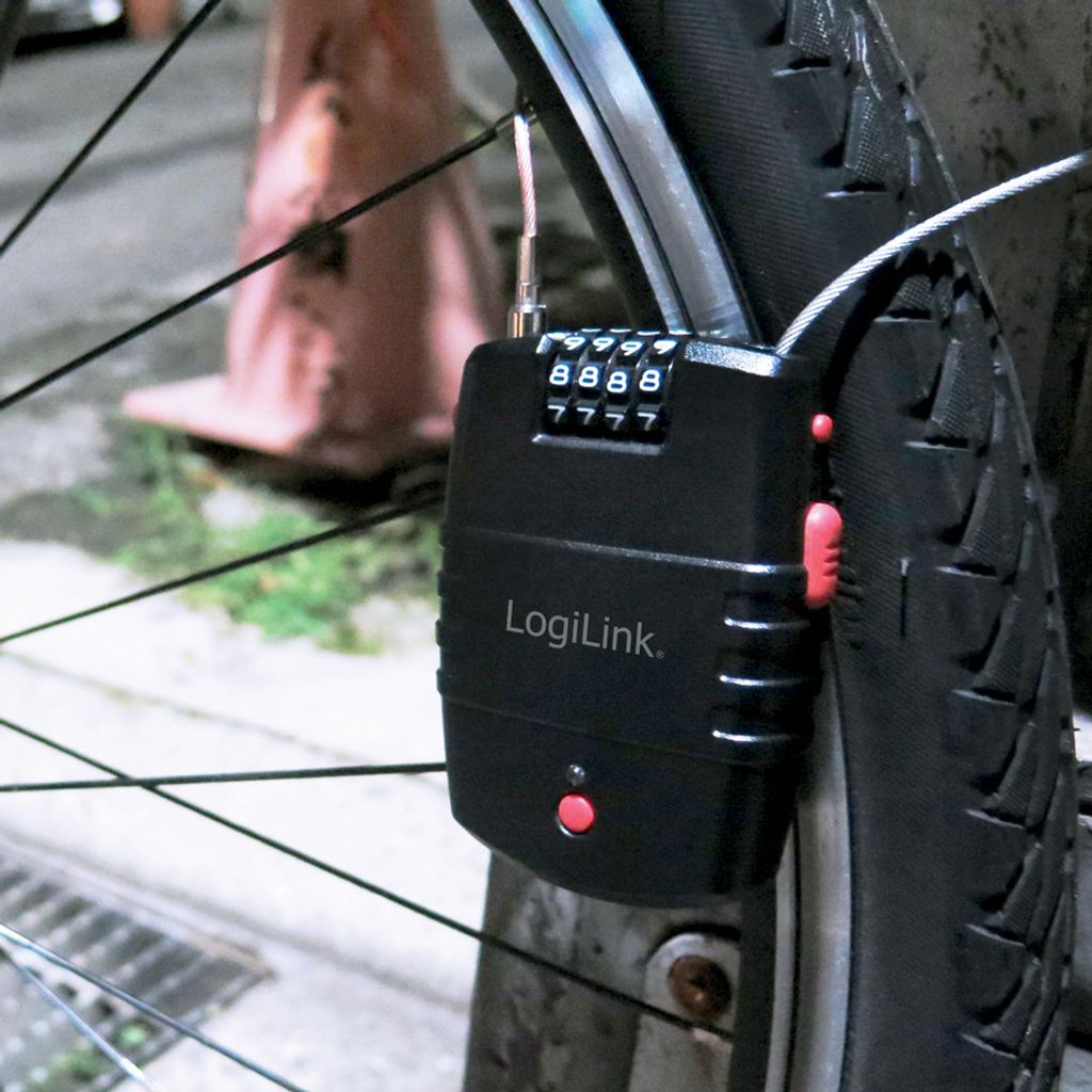 LogiLink SC0212 Universal Zahlenschloss mit Alarm Fahrradschloss Sicherheitsschl 