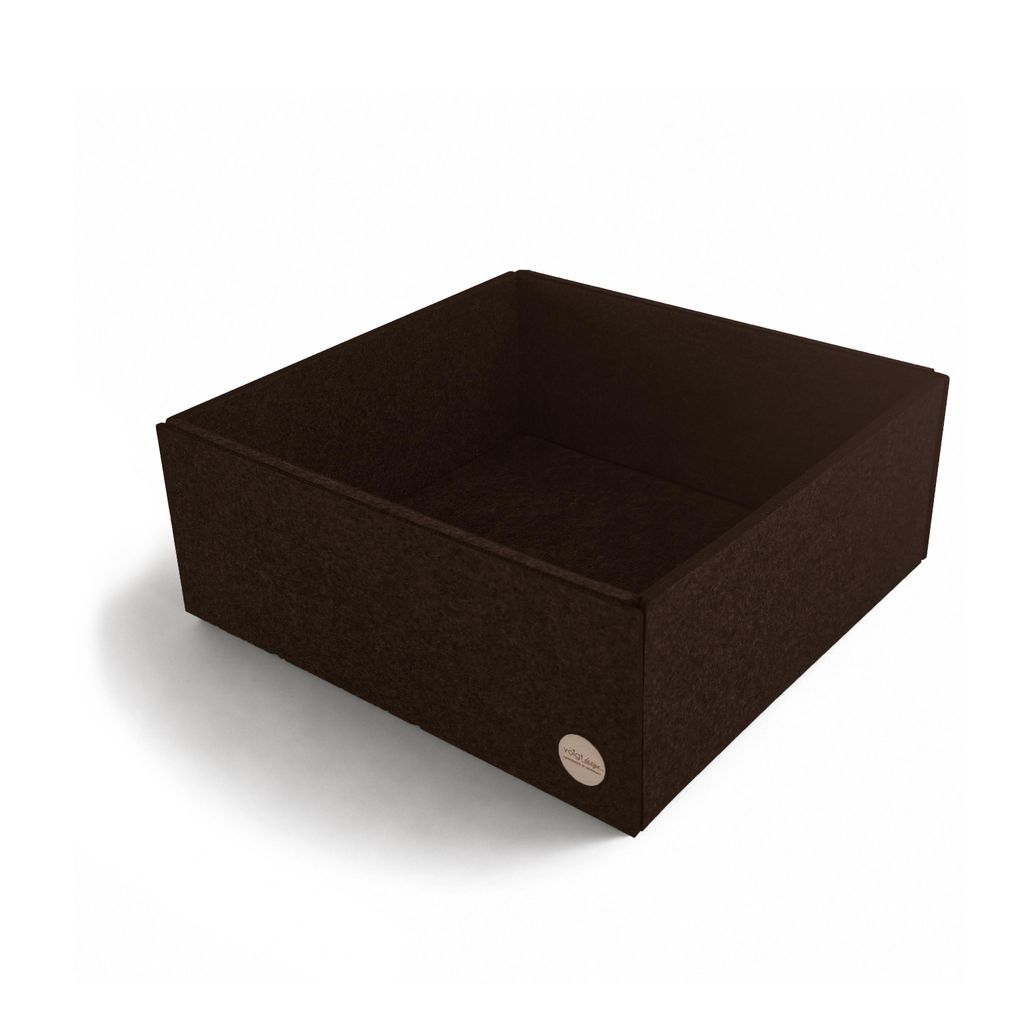 Aufbewahrungsbox CLEAN Filz 35 x 28 x 12 cm ohne Deckel in dunkelbraun meliert