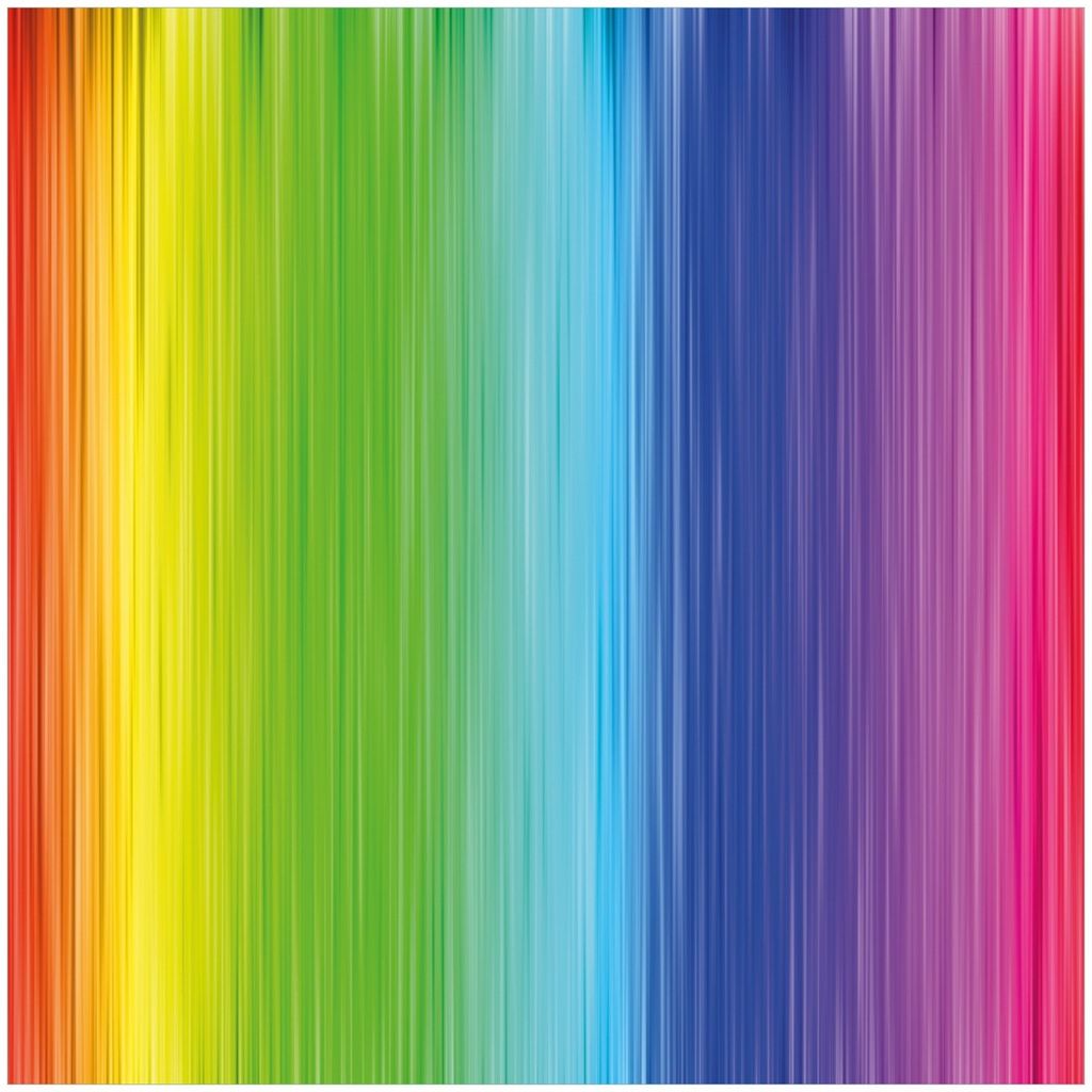 Wallario Memoboard Magnettafel aus Glas, Größe 50 x 50 cm, Motiv Regenbogenmuster - Farben rot, gelb, grün, blau, pink und rot