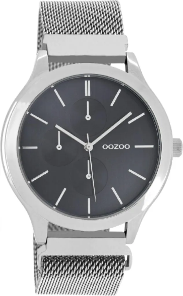 Montre Oozoo 45mm Argentée Idéale pour le Bureau et Sorties Chic Bleu